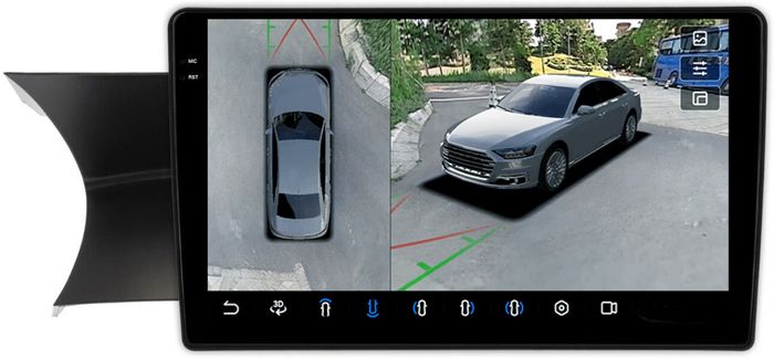 Магнитола для Mercedes-Benz C-класс W204 2011-2014 NTG 4.5/4.7 - FarCar BX9-360-9622 монитор 9.5" 2K QLED на Android 13, 6Гб+128Гб, CarPlay, 4G SIM-слот, 4 камеры в комплекте
