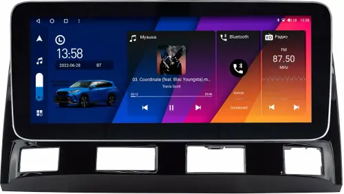 Магнитола для Toyota Estima 3 2006-2019 - Canbox H-Line 2174 монитор 12.3" QLED в стиле MERCEDES на Android 10, ТОП-процессор, CarPlay, 4G SIM-слот