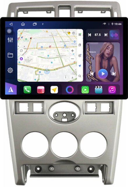 Магнитола для Lada Priora 2007-2013 (рамка серебро) - FarCar BX877 монитор 13" 2K QLED на Android 13, TS10, 6+128, CarPlay, 4G SIM-слот