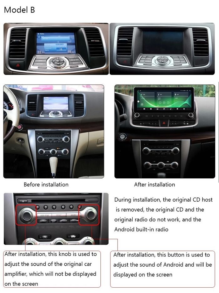 Магнитола для Nissan Teana J32 2008-2013 (любая комплектация) - Kuberg MKD-RC004 монитор 13" QLED+2K на Android 12, ТОП процессор, 4G SIM-слот, CarPlay, 4+64ГБ