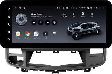 Магнитола для Nissan Teana J32 2008-2013 (ШГУ цветной, рамка 10) - Teyes LUX ONE ROUND монитор 12.3" 2K QLED на Android 10, CarPlay, 4G SIM-слот