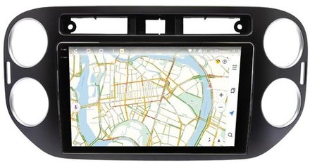 Магнитола для Volkswagen Tiguan 2011-2016 (рамка черная, прямоуг. кнопка ) - Vaycar VA81-0489-2K на Android 13, 8-ядер, 2K QLED, ТОП процессор, CarPlay, 4G SIM-слот