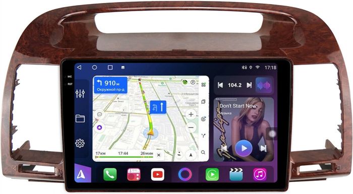 Магнитола для Toyota Camry 30 2001-2006 (рамка дерево 1) - FarCar BM3020M-2K монитор 9.5" 2K QLED на Android 14, Быстрая, CarPlay, 4G SIM-слот