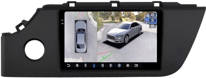 Магнитола для KIA Rio 4, Rio X 2020-2022, Solaris KRS/KRX 2024+ - FarCar BX1253M-360 монитор 9.5" 2K QLED на Android 13, 6Гб+128Гб, CarPlay, 4G SIM-слот, 4 камеры в комплекте