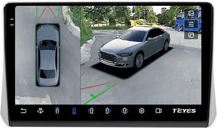 Магнитола для Mitsubishi Xpander, Xpander Cross (рамка под 10") - Teyes CC3-2K-360 на Android 10, 2K QLED, 6Гб+128Гб, CarPlay, 4G SIM-слот, 4 камеры в комплекте