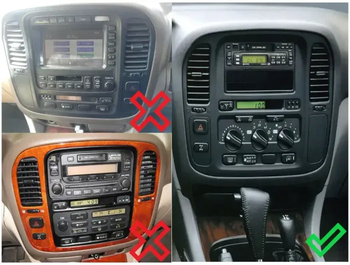 Магнитола для Toyota Land Cruiser 100 1998-2002 (три крутилки климата) - Kuberg OL-9424 QLed, Android 13, TS20, CarPlay, SIM-слот