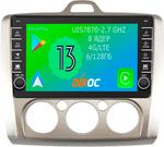 Магнитола для Ford Focus 2 2004-2011 (кондиционер) - Airoc AB-1702M (кнопки и крутилки), Android 13, Быстрая, SIM-слот, CarPlay