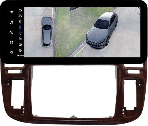 Магнитола для Toyota Land Cruiser 100, Lexus LX470 1998-2002 (кондиционер или климат внизу, рамка дерево) - Teyes LUX ONE 360 монитор 12.3" 2K QLED на Android 10, 6Гб+128Гб, CarPlay, 4G SIM-слот, 4 камеры в комплекте