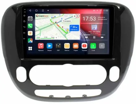 Магнитола для KIA Soul 2 2014-2019 (кондиционер, рамка глянцевая) - Canbox 9-157 Qled, Android 10, ТОП процессор, SIM-слот