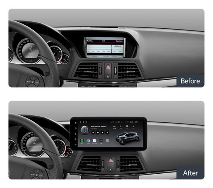 Магнитола для Mercedes-Benz E W212 седан левый руль 2012-2015 NTG 4.5 - Teyes LUX ONE 360 монитор 12.3" 2K QLED на Android 10, 6Гб+128Гб, CarPlay, 4G SIM-слот, 4 камеры в комплекте