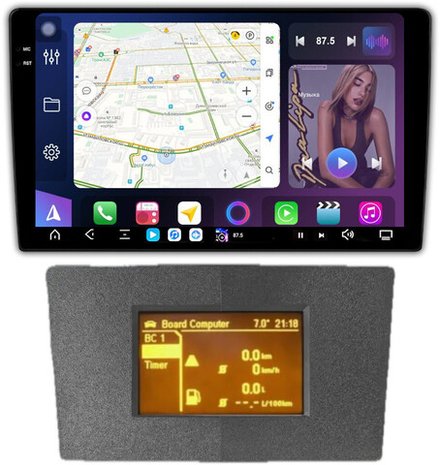 Магнитола для Opel Astra H (перенос БК вниз, серая) - FarCar XXL9-7382S монитор 9.5" 2K QLED на Android 14, TS20, 8+256Гб, CarPlay, 4G SIM-слот