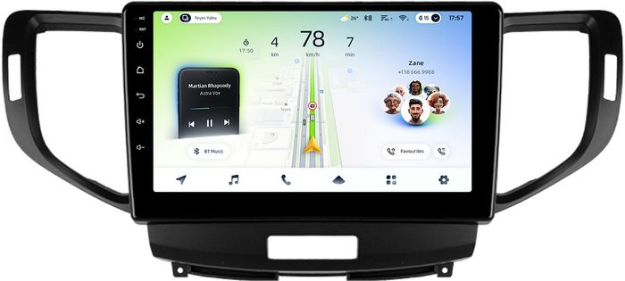 Магнитола для Honda Accord 8 2008-2012 (ШГУ монохром, рамка вниз) - Teyes CC4L монитор 9" IPS, Android 14, Быстрая, Snapdragon 662, CarPlay, 4G SIM-слот
