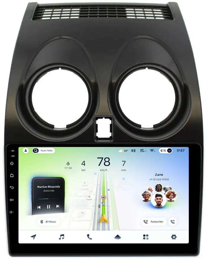 Магнитола для Nissan Qashqai J10 2006-2013, Dualis - Teyes CC4L-DTS монитор 9" IPS на Android 14, Быстрая, Snapdragon 662, CarPlay, 4G SIM-слот