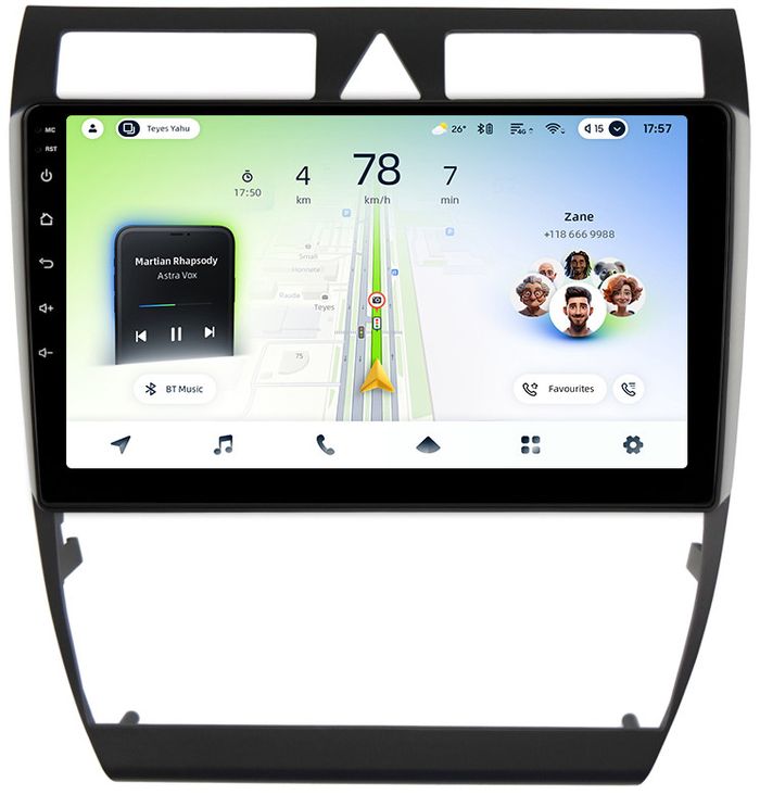 Магнитола для Audi A6 C5 2001-2004 - Teyes CC4L-DTS монитор 9" IPS, Android 14, Быстрая, Snapdragon 662, CarPlay, 4G SIM-слот