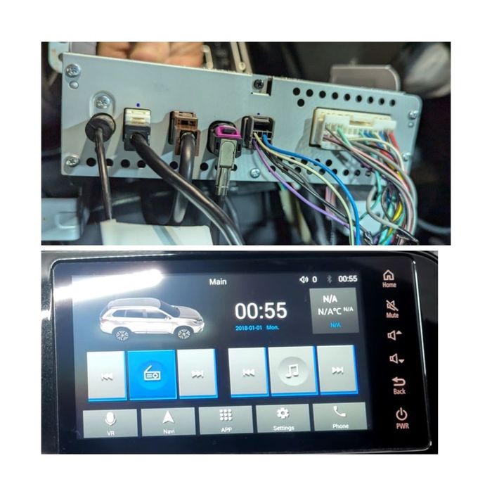Комплект рамки с разъёмами 10,1"+can Mitsubishi Outlander 3 2012-2023 овальный климат Chinese ver.CAN