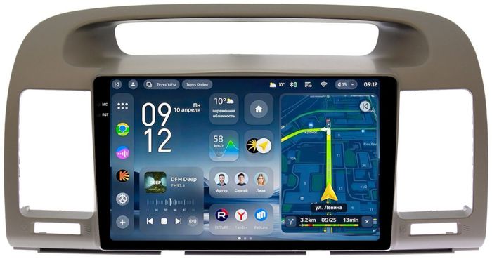 Магнитола для Toyota Camry 30 2001-2006 (рамка оливковая) - Teyes CC4-PRO монитор 9.5" 2K QLED на Android 13, Snapdragon 778G, ИИ, CarPlay, DSP, 4G SIM-слот