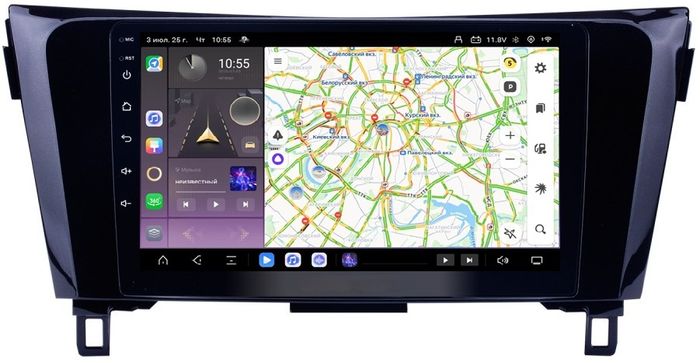 Магнитола для Nissan X-Trail T32, Qashqai J11 2014-2022 (рамка маленькая) - Kuberg QLed, Android 13, TS20, CarPlay, SIM-слот
