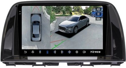 Магнитола для Mazda CX-5 2011-2017 (тип B) - Teyes CC3-2K-360 монитор 9.5" 2K QLED на Android 10, 6Гб+128Гб, CarPlay, 4G SIM-слот, 4 камеры в комплекте