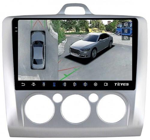 Магнитола для Ford Focus 2 2004-2011 (кондиционер) - Teyes CC3-2K-360 на Android 10, 2K QLED, 6Гб+128Гб, CarPlay, 4G SIM-слот, 4 камеры в комплекте