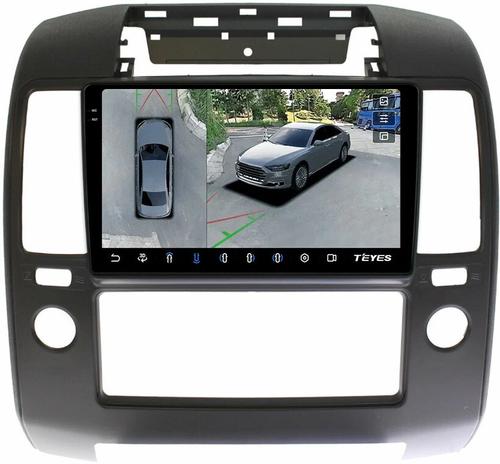 Магнитола для Nissan Navara D40 2004-2014 (кондиционер) - Teyes CC3-2K-360 монитор 9.5" 2K QLED на Android 10, 6Гб+128Гб, CarPlay, 4G SIM-слот, 4 камеры в комплекте