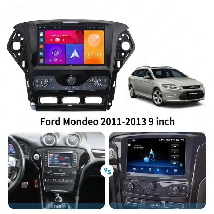 Магнитола для Ford Mondeo 4 2010-2014 - Kuberg SF-9281-2 (рамка 9") QLed+2K, Android 13, TS20, CarPlay, 4G SIM-слот
