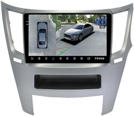 Магнитола для Subaru Legacy 5, Outback 4 2009-2014 (правый руль) - Teyes CC3-2K-360 монитор 9.5" 2K QLED на Android 10, 6+128Гб, CarPlay, 4G SIM-слот, 4 камеры в комплекте