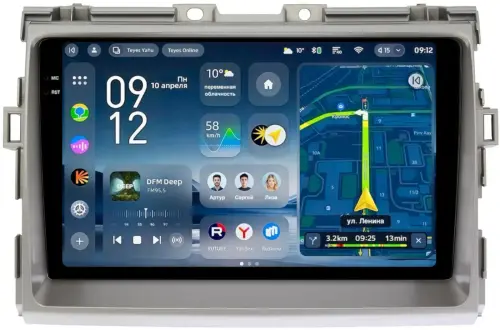 Магнитола для Toyota Estima 3 2006-2016 (без 360, рамка серая) - Teyes CC4-PRO монитор 9.5" 2K QLED на Android 13, Snapdragon 778G, ИИ, CarPlay, DSP, 4G SIM-слот