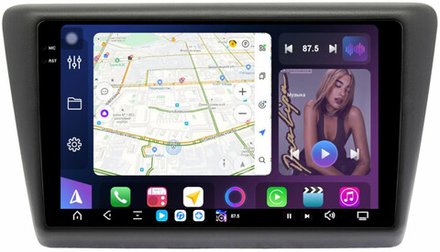 Магнитола для Skoda Rapid 1 2012-2020 (рамка тип 2) - FarCar XXL3043M монитор 9.5" 2K QLED на Android 14, TS20, 8+256Гб, CarPlay, 4G SIM-слот