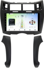 Магнитола для Toyota Vitz 2, Yaris 2 2005-2011 (рамка черная тип 2) - Teyes CC4L монитор 9" IPS на Android 14, Быстрая, Snapdragon 662, CarPlay, 4G SIM-слот