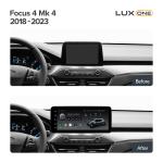 Магнитола для Ford Focus 4 2018-2024+ - Teyes LUX ONE 360 монитор 12.3" 2K QLED на Android 10, Быстрая, CarPlay, 4G SIM-слот, 4 камеры в комплекте