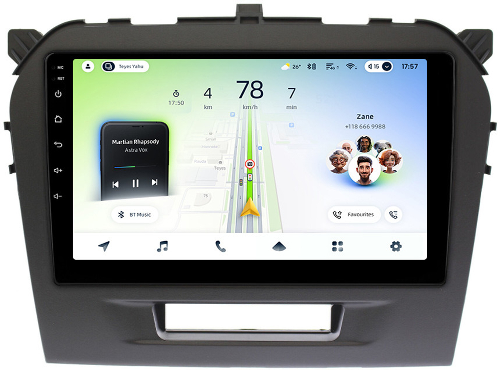 Магнитола для Suzuki Vitara 2015+ - Teyes CC4L монитор 9" IPS на Android 14, Snapdragon 662, CarPlay, 4G SIM-слот