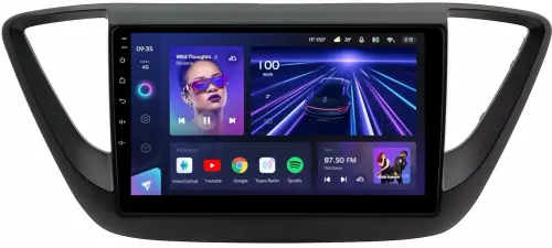 Магнитола для Hyundai Solaris 2 2017-2022, Solaris HS 2024+ (рамка черная матовая) - Teyes CC3L на Android 10, 8-ядер, CarPlay, 4G SIM-слот