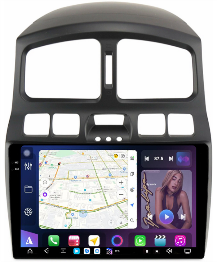Магнитола для Hyundai Santa Fe 1 Classic 2000-2013 - FarCar XXL3048M монитор 9.5" 2K QLED на Android 14, TS20, 8+256Гб, CarPlay, 4G SIM-слот