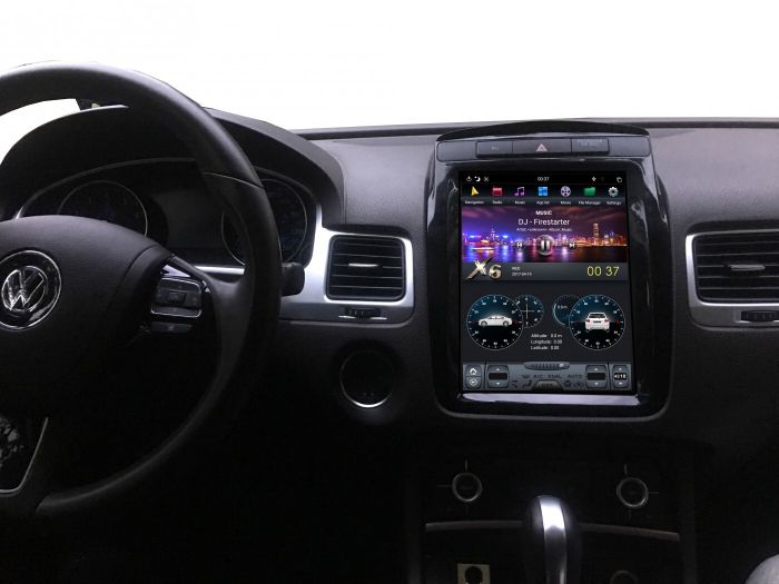 Магнитола для VW Touareg 2 2010-2018 (RCD550) - Kuberg ZF-1108-DSP "Тесла-Стиль" монитор 10.4" на Android 9, 4/64ГБ