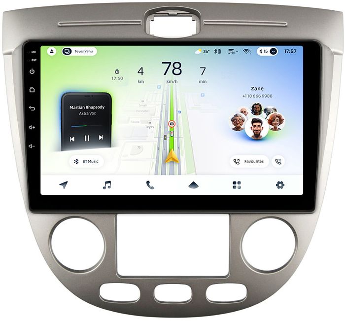 Магнитола для Chevrolet Lacetti хэтчбек (климат) - Teyes CC4L монитор 9" IPS на Android 14, Быстрая, Snapdragon 662, CarPlay, 4G SIM-слот