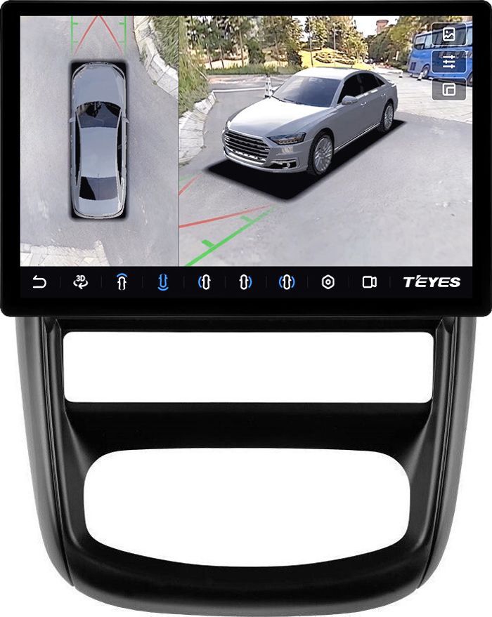 Магнитола для Renault Duster 1 2010-2015 - Teyes CC3-2K-360 монитор 13" 2K QLED на Android 10, Быстрая, CarPlay, 4G SIM-слот, 4 камеры в комплекте