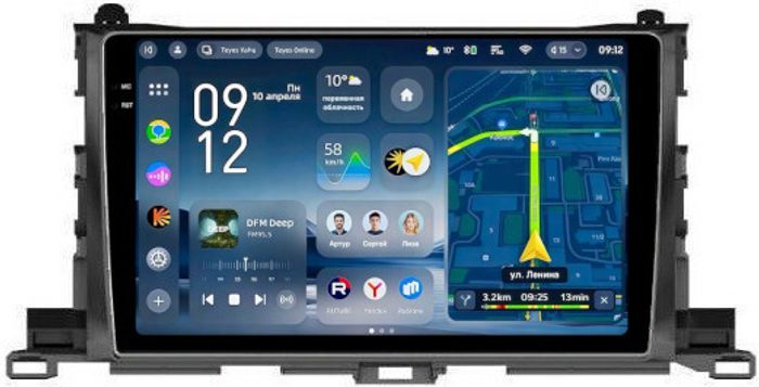 Магнитола для Toyota Highlander 3 XU50 2013-2020 - Teyes CC4-PRO монитор 10.36" 2K QLED на Android 13, Snapdragon 778G, ИИ, CarPlay, DSP, 4G SIM-слот