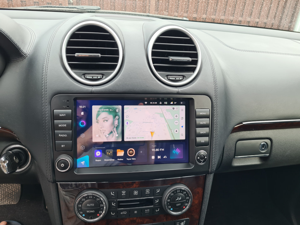 Магнитола для Mercedes-Benz GL (X164), ML (W164) 2005-2012 (рамка с крутилками и кнопками) - Kuberg EW-9950 QLed, Android 12, TS10, CarPlay, 4G SIM-слот