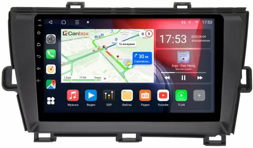 Магнитола для Toyota Prius 30 2009-2015 (левый руль, рамка черная) - Canbox 9210 Qled, Android 10, Быстрая, SIM-слот