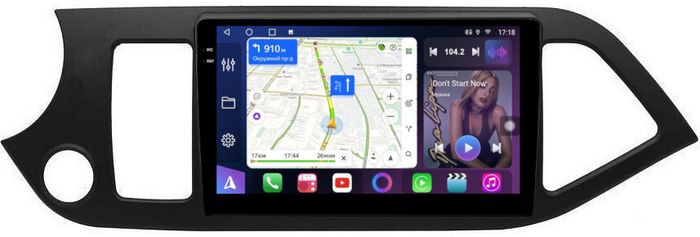Магнитола для KIA Picanto 2 2011-2016 - FarCar BM217M монитор 9.5" QLED на Android 14, TS10, 4+32Гб, CarPlay, 4G SIM-слот