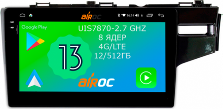 Магнитола для Honda Fit 3 2013-2020 - Airoc 2K AU-1912R на Android 13, TS20, 12/512Гб, SIM-слот