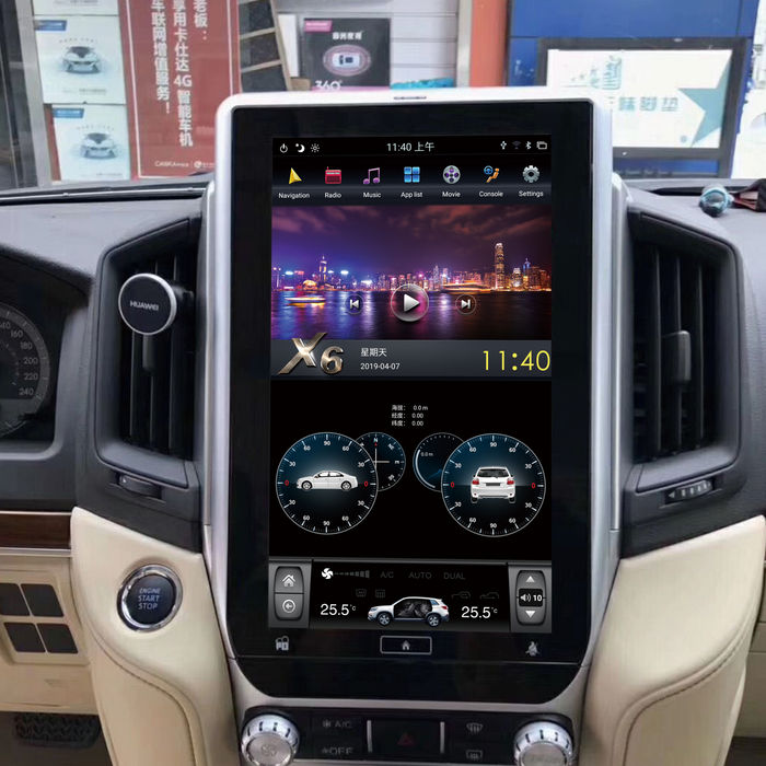 Магнитола для Toyota Land Cruiser 200 2015-2021 (с JBL и 360) - Kuberg ZF-1807H-GE "Тесла-Стиль" монитор 13.6" на Android 13, Быстрая, Carplay, 4G SIM-слот