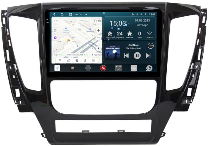 Магнитола для Mitsubishi Pajero Sport 3 2016-2021 (АКПП) - RedPower 423 Android 10, QLED+2K, ТОП процессор, 6Гб+128Гб, CarPlay, SIM-слот