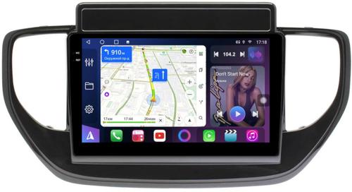 Магнитола для Hyundai Solaris 2 2020-2022 (штатная навигация) - FarCar BM2003M монитор 9.5" QLED на Android 14, TS10, 4+32Гб, CarPlay, 4G SIM-слот