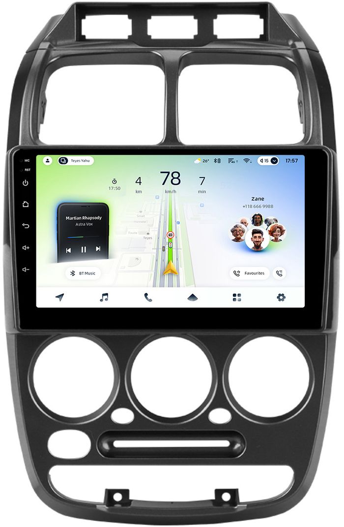 Магнитола для Hyundai Accent 2000-2011 (рамка 3 кнопки) - Teyes CC4L монитор 9" IPS, Android 14, Быстрая, Snapdragon 662, CarPlay, 4G SIM-слот