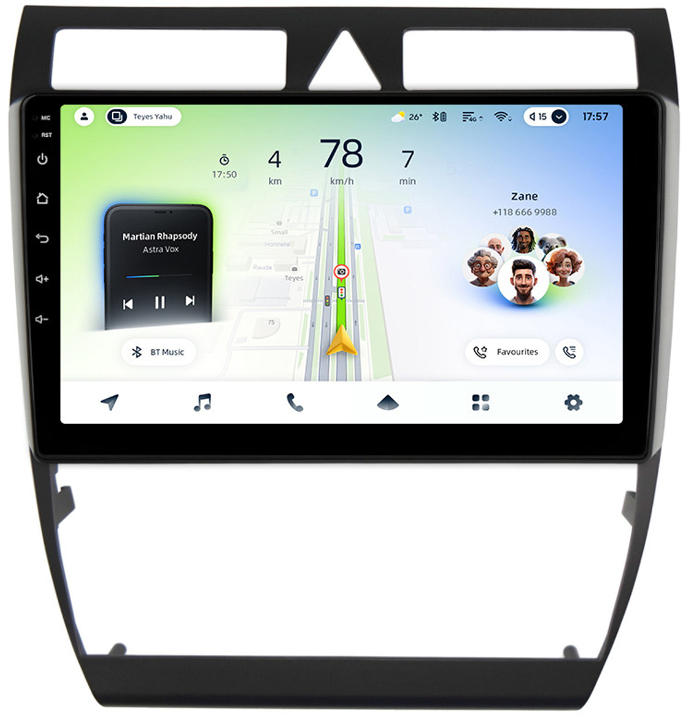 Магнитола для Audi A6 C5 2001-2004 - Teyes CC4L монитор 9" IPS на Android 14, Snapdragon 662, CarPlay, 4G SIM-слот