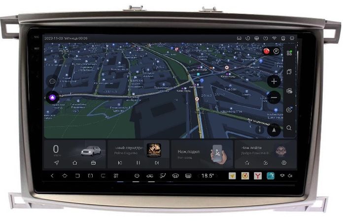 Магнитола для Toyota Land Cruiser 100, Lexus LX470 2002-2007 (экран климата снизу) - Kuberg OL-1698 QLed+2K, Android 13, UIS7870 (DUDU7), CarPlay, SIM-слот