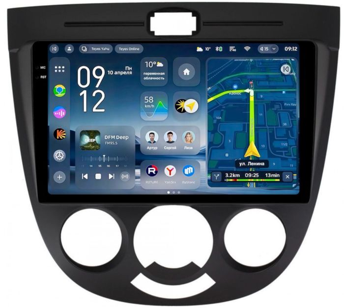 Магнитола для Chevrolet Lacetti хэтчбек (кондиционер) - Teyes CC4-PRO монитор 9.5" 2K QLED на Android 13, Snapdragon 778G, ИИ, CarPlay, DSP, 4G SIM-слот