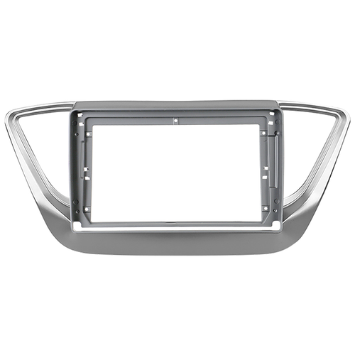 Комплект рамки с разъёмами 9" Hyundai Solaris 2 2017-2022, Solaris HS 2024+ (F1) (без нави) серебро (B)