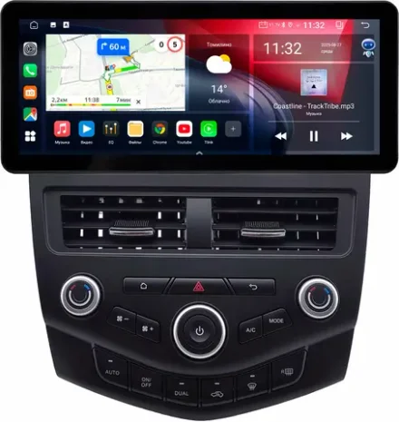 Магнитола для Honda Accord 7 2003-2008 - Kuberg KP-1218 монитор 12.3" в стиле Audi на Android 11, CarPlay, 4G SIM-слот
